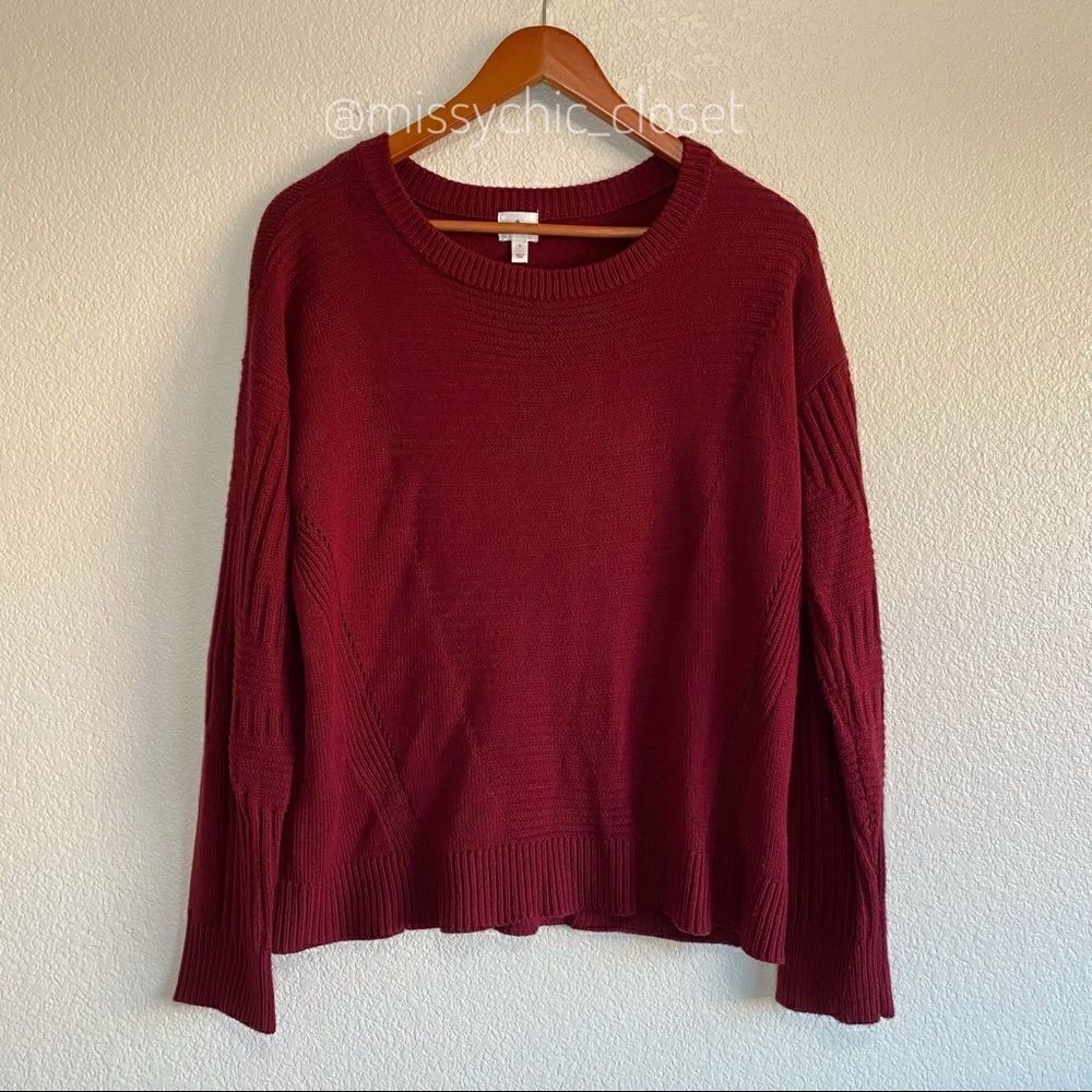 Dressbarn Size Large Maroon Knit Sweater
